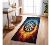 Générique Eau Feu Cible De Fléchettes Tapis de Couloir Long 60 x 150 cm, Lavable en Machine Bleu Tapis Long, Antidérapant Absorbant Tapis de Passage Cuisine pour Interieur Chambre à Coucher et Salon