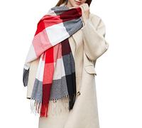 Générique Écharpe À Carreaux Femme Longue Grande Motif À Carreuaux Vintage Multicolore Douces Et Confortables Grosse Écharpe Foulards Pashmina Etole Mariage