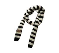 Générique Écharpe à rayures texturée Foulard en tissu tricoté confortable Accessoire élégant et fin pour un vêtement de cou à rayures décontracté ou formel quotidien