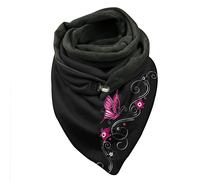 Générique Écharpe Cachemire Femme - Echarpe Capuche Femme Écharpe d'hiver Chaude boutonnée en Coton à imprimé pour Femmes (E One Size)