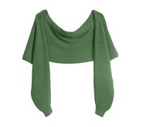 Générique Echarpe Cachemire Femme Hiver - Écharpe Femme Cachemire Écharpe en Tricot épais et Chaud Couleur Unie Tendance Hiver avec Manches pour Femme (Green One Size)