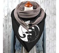 Générique Echarpe Cachemire Femme Hiver - Grosse Echarpe Femme Double Couche Universal Autumn Wind Buckle écharpe Impression Chat écharpe d'hiver (Multicolor4 One Size)