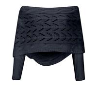 Générique Écharpe Capuche Femme - Echarpes Femme Écharpe à Bavoir en Laine tricotée de Couleur Unie pour Homme et Femme décontractée Mode Automne et Hiver pour l'extérieur (Navy One Size)