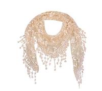Générique Écharpe Chale Femme Hiver Chaud, Dentelle Tassel Foulard à Envelopper Floral Femmes Foulard Sheer Shawl Foulard