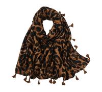 Générique Écharpe Chaude Femme, Écharpe à Franges à imprimé léopard Classique pour Un châle Enveloppant Doux et Chaud en Hiver, Mode et Style élégant