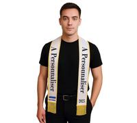 Générique Echarpe de Mister à Personnaliser avec Franges. Personnalisable avec photo, texte.