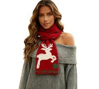 Générique Echarpe De Noël Femme Scarf Hiver Chaud Christmas Scarf TricotéE D'Hiver ThèMe De Renne Foulard Châle Etoles Épaisse Fashion Noel Écharpe avec Impression pour Femme