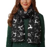 Générique Echarpe De Noël Femme Scarf Hiver Chaud Christmas Scarf TricotéE D'Hiver ThèMe De Renne Foulard Châle Etoles Épaisse Fashion Noel Écharpe avec Impression pour Femme