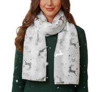 Générique Echarpe De Noël Femme Scarf Hiver Chaud Christmas Scarf TricotéE D'Hiver ThèMe De Renne Foulard Châle Etoles Épaisse Fashion Noel Écharpe avec Impression pour Femme