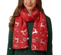 Générique Echarpe De Noël Femme Scarf Hiver Chaud Christmas Scarf TricotéE D'Hiver ThèMe De Renne Foulard Châle Etoles Épaisse Fashion Noel Écharpe avec Impression pour Femme