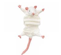 Générique Écharpe de rat au crochet faite à la main, écharpe en forme de rat mignonne, écharpes en tricot d’hiver doux et chaud, cadeau unique fait à la main pour les amoureux des animaux (White)