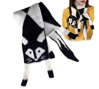 Générique Écharpe d'hiver Fox pour, Écharpe tricotée confortable avec motif renard, chaude d'hiver pour femmes ou hommes, cache-cou pour temps froid, cadeau pour l'extérieur ou l'intérieur