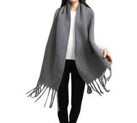 Générique Écharpe En Noire Warm Scarf With Tassel Shawl For Women Turquie (Dark Gray, A)