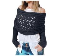 Générique Écharpe en Tricot Châle pour Femme Style européen Hiver Longue avec Manches Laine écharpes tricotées pour Femmes épais Chaud châle décontracté