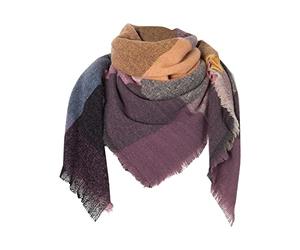Générique Écharpe Femme Cachemire - Chaud Cache Cou-Cou Echarpe Foulard Châle à Carré Coton Écharpe Châle Tricolore Longues Grande Écharpes avec Gland Pour Cadeau Mariage