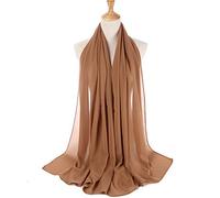 Générique Echarpe Femme Cachemire - Écharpe Femme Hiver Femmes écharpes Couleur Solide écharpe tête Pearl Hijab légère Mode écharpe de Cheveux (Brown One Size)