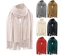 Générique écharpe Femme Carreaux Foulard écharpe De Mode Pour Cheveux, Imitation De Couleur Unie, écharpe Polyvalente Et Chaude Pour Femmes écharpe Femme Cachemire Pashmina Femme Echarpe Laine Femme