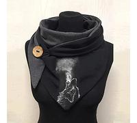 Générique Echarpe Femme, Écharpe Chaude pour Femmes Coton imprimé Bouton Chaud Hiver Turban Wrap écharpe châles