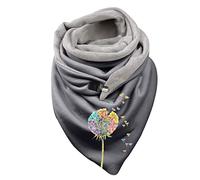 Générique Écharpe Femme, Écharpe d'hiver Femme en Coton Doux avec Boutons et Imprimé Élégant aux Fleurs de Pissenlit pour Tenue Chaud et Style Moderne