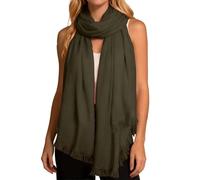 Générique Echarpe Femme - Grosse Echarpe Femme Écharpe Longue de Couleur Unie pour Un châle Enveloppant Doux Respirant et Polyvalent élégant à Quotidien (Army Green One Size)