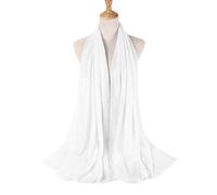 Générique Écharpe Femme Hiver - Echarpe Femme Cachemire Femmes écharpes Couleur Solide écharpe tête Pearl Hijab légère Mode écharpe de Cheveux (White One Size)