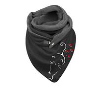 Générique Echarpe Femme Imprimé Boho Rétro Malaisien Avec Boutons Chaud Et Doux Court Pour Hiver Idéale Pour Halloween Et Carnaval Snood Femme Tendance