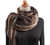 Générique Écharpe Femmes Élégant - Echarpe Femme Hivers Châle à Carreaux coloré d'automne et d'hiver pour Femmes épaississant l'écharpe à Franges Chaudes (D One Size)