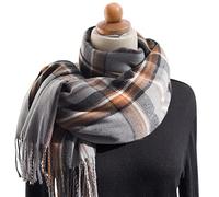 Générique Echarpe Hiver Femme - Écharpe Hiver Femme Châle à Carreaux coloré d'automne et d'hiver pour Femmes épaississant l'écharpe à Franges Chaudes (E One Size)