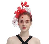 Générique Écharpe Homme Paris Germain Womens Bow Top Hat For Tea Wedding Church Cravate Humour (Red, One Size)