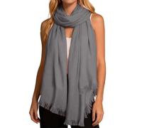 Générique Echarpe Laine Femme - Écharpe Chaude d'hiver pour Femme Écharpe Longue de Couleur Unie pour Un châle Enveloppant Doux Respirant et Polyvalent élégant à Quotidien (Grey One Size)