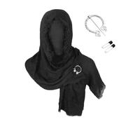 Générique Écharpe médiévale Cosplay Costume Renaissance Cape à capuche Désert Foulard à capuche avec broche viking Costume médiéval Costume Renaissance Cape Accessoires