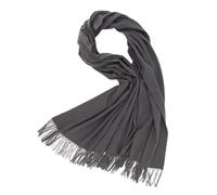 Générique Écharpe Noire Coton en laine pour femme Châle Pashmina doux toucher Écharpe Cachemire Noire (Dark Gray, One Size)