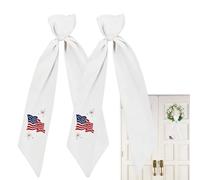Générique Écharpe pour Couronne - 2 Pièces 250e Résistant Aux Intempéries Patriotique | Ruban de Couronne brodé de Fleurs,pour Balcon, Porche, Jardin, Patio Et Fête du 4 Juillet en Extérieur