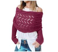 Générique Écharpe Pull avec Manches Poncho Châle Wrap Finement Châle Femme Poncho Femme Hiver Élégant