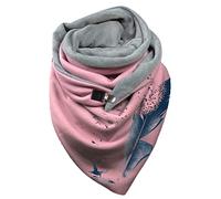 Générique Écharpe Triangle Echarpe Femme Hiver Chaud Élégant Foulard Imprimé Douce Chic Châle en Laine Retro Mode Avec Bouton Unisexe Confortable Triangulaire Enveloppant ChâLes