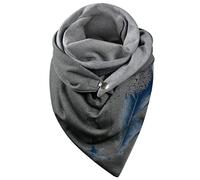 Générique Écharpe Triangle Echarpe Femme Hiver Chaud Élégant Foulard Imprimé Douce Chic Châle en Laine Retro Mode Avec Bouton Unisexe Confortable Triangulaire Enveloppant ChâLes