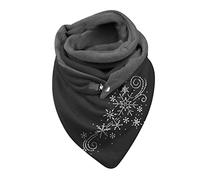 Générique Écharpe Triangle Echarpe Femme Hiver Chaud Élégant Foulard Imprimé Douce Chic Châle en Laine Retro Mode Avec Bouton Unisexe Confortable Triangulaire Enveloppant ChâLes