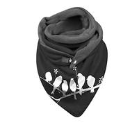 Générique Écharpe Triangle Echarpe Femme Hiver Chaud Élégant Foulard Imprimé Douce Chic Châle en Laine Retro Mode Avec Bouton Unisexe Confortable Triangulaire Enveloppant ChâLes