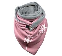 Générique Écharpe Triangle Echarpe Femme Hiver Chaud Élégant Foulard Imprimé Douce Chic Châle en Laine Retro Mode Avec Bouton Unisexe Confortable Triangulaire Enveloppant ChâLes