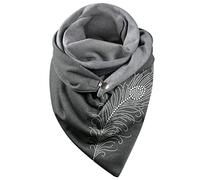 Générique Écharpe Triangle Echarpe Femme Hiver Chaud Élégant Foulard Imprimé Douce Chic Châle en Laine Retro Mode Avec Bouton Unisexe Confortable Triangulaire Enveloppant ChâLes