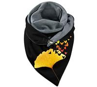 Générique Écharpe Triangle Echarpe Femme Hiver Chaud Élégant Foulard Imprimé Douce Chic Châle en Laine Retro Mode Avec Bouton Élégance Unisexe Confortable Châles Papillon