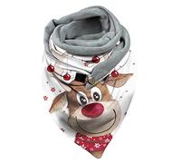 Générique Écharpe Triangle en Coton avec Bouton Rétro Imprimé Motif Enveloppement Doux Wrap Décontracté Hiver Chaud pour Noël Anniversaire