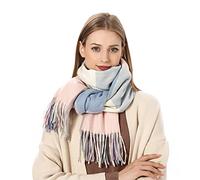 Générique Écharpe Triangle Femme - Polaire Cache-Cou col Nez Echarpe Foulard Châle à Carré Coton Écharpe Châle Tricolore Double Polaire Chaud Etole Mariage Hiver pour Automne Hiver