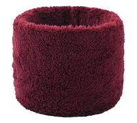 Générique Écharpes épaisses en velours d'hiver, cercle unique, Plus polaire, couleur unie, mode, anneau doux, col, écharpe plus chaude(Wine Red)