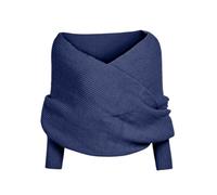 Générique Echarpes Femme Cachemire TricotéEs à Manches Pulls Haut éCharpe Pas Cher à La Mode Wrap Hiver Chaud Longue éCharpes ChâLe Au Tricot (Bleu, One Size)