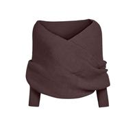 Générique Echarpes Femme Cachemire TricotéEs à Manches Pulls Haut éCharpe Pas Cher à La Mode Wrap Hiver Chaud Longue éCharpes ChâLe Au Tricot (Café, One Size)