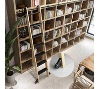 Générique Échelle de bibliothèque coulissante à Tubes Ronds - Kit de quincaillerie pour échelle de bibliothèque roulante, Rails d'échelle Mobiles avec roulettes, coulissement Silencieux et f