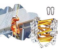 Générique Échelle de Corde Souple de 15 m - Échelle Portable d'évacuation Incendie et de Secours d'urgence, réutilisable avec Gants à Scratch - Idéale pour la sécurité et Un accès Rapide