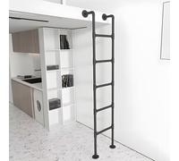 Générique Échelle de Grenier pour Appartement (1,2 m, 1,8 m, 2,2 m, 2,4 m, 2,7 m) - Échelle Droite Murale Noire pour dortoir, bibliothèque, terrasse - Échelle Ronde en Fer pour puits de fenê