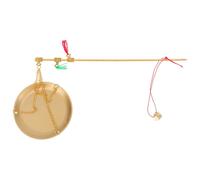 Générique Échelle de Médecine Traditionnelle Chinoise Balance de Précision Simple à Lire Portable en Cuivre Or Plateau Rond Vintage pour Fruits Secs et Thé